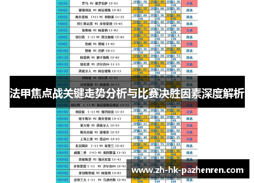 法甲焦点战关键走势分析与比赛决胜因素深度解析 法甲焦点战关键走势分析与比赛决胜因素深度解析